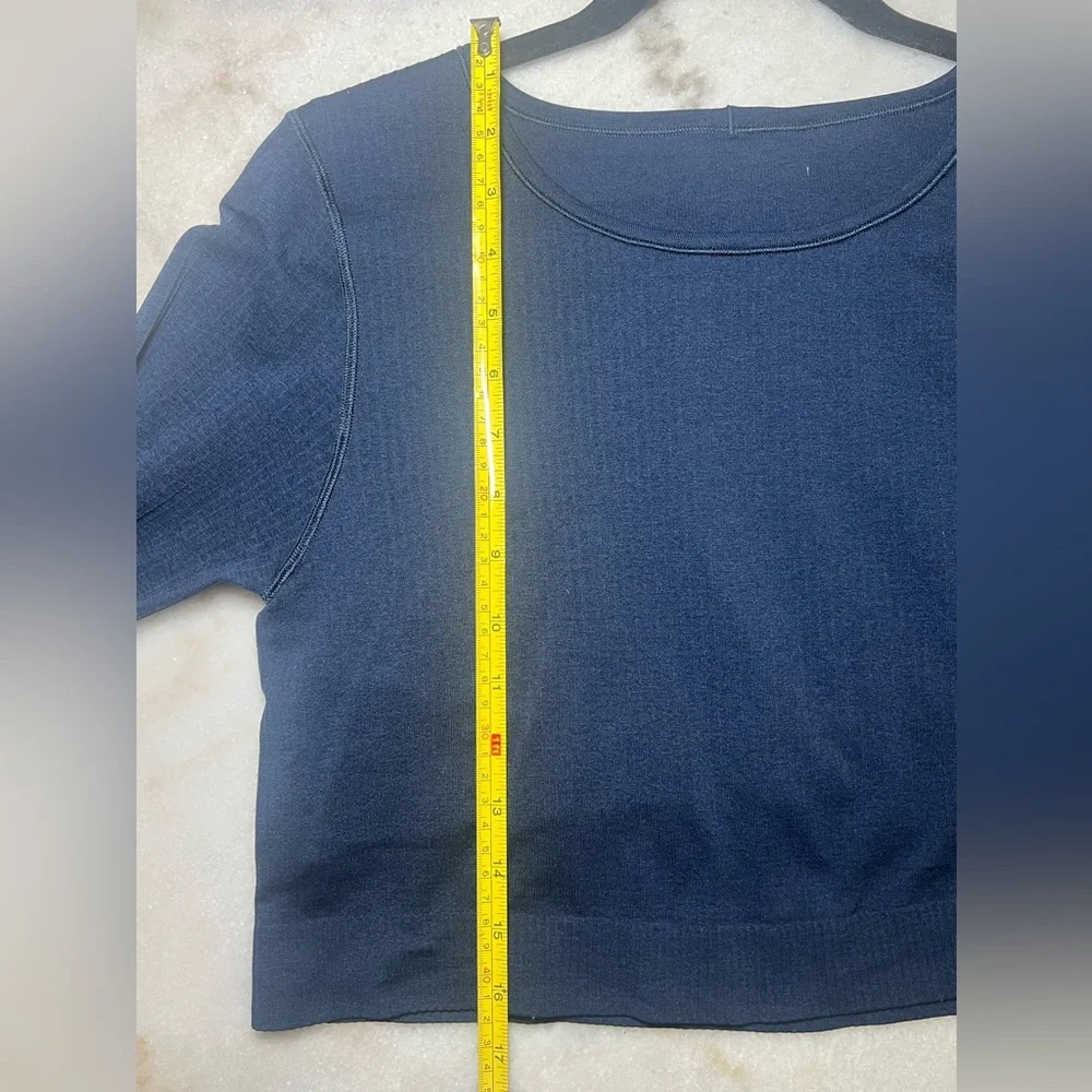 Lululemon cropped ribbed long sleeve, blue - Picture 5 of 7
